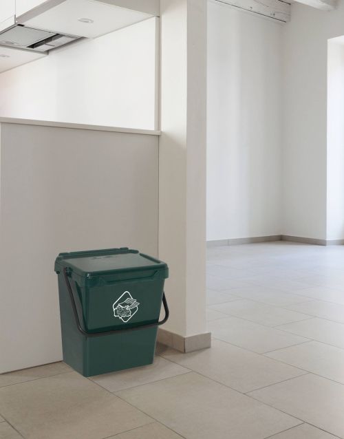 Pattumiera Stavelot, Cestino portarifiuti, Bidone per raccolta differenziata, Cestino spazzatura, 100% Made in Italy, 40x31h39 cm, Verde