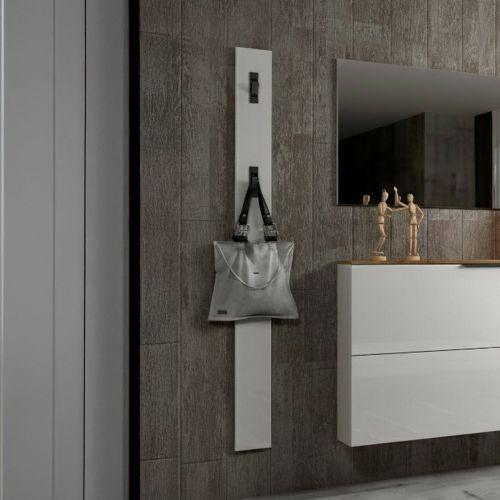 Pensile appendiabiti 15x170h cm 3 posti bianco lucido e antracite - Ascrea