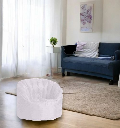 Poltrona Achira, Seduta imbottita, Divano singolo da salotto, Sedia con braccioli, Made in Italy, 80x80 h80 cm, Bianco