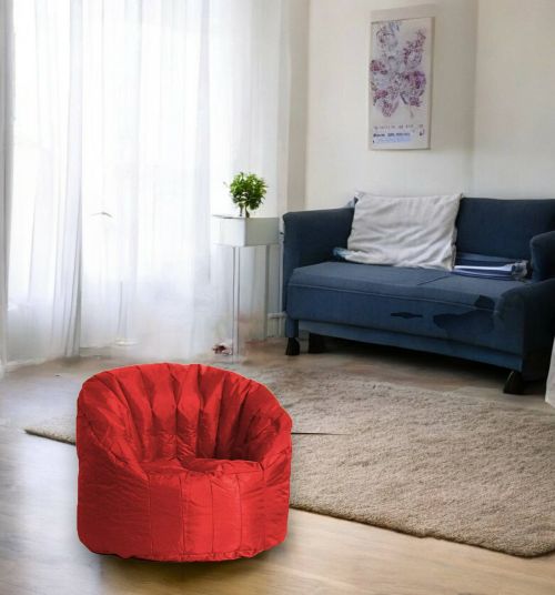 Poltrona Achira, Seduta imbottita, Divano singolo da salotto, Sedia con braccioli, Made in Italy, 80x80 h80 cm, Rosso