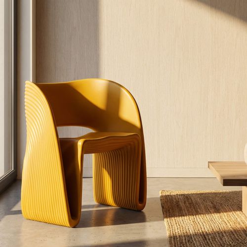 Poltrona Arancione Senape Adatto per Indoor-outdoor Braccioli 59x79x68h cm, Altezza Seduta 45 cm - Galire