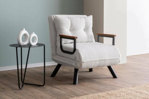 Poltrona Bianco Reclinabile Braccioli 60x78x78h cm, Peso Supportato 100 kg - Keoni