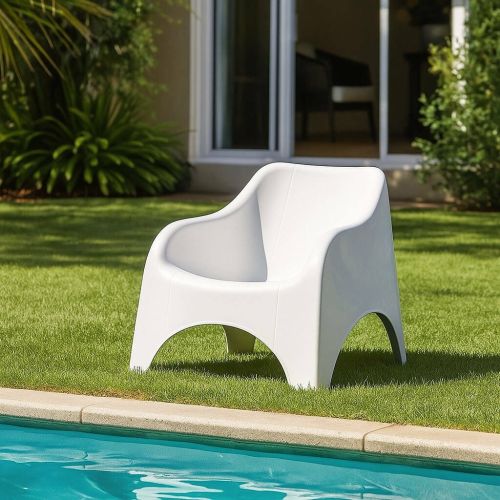 Poltrona da Esterno Bianco una Sedia 79x81 cm, Braccioli - Agri