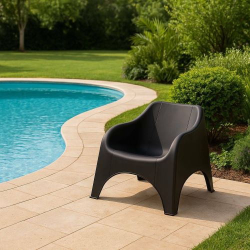 Poltrona da Esterno Nero Antracite una Sedia 79x81 cm, Braccioli - Agri