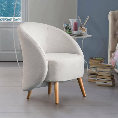 Poltrona design in metallo e poliestere grigia - Alla
