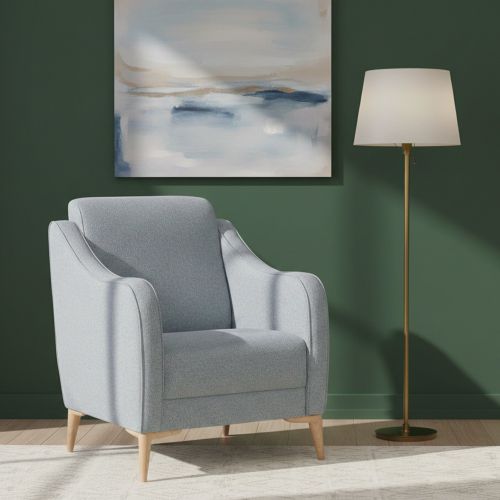 Poltrona Grigio Chiaro Marrone Rovere Braccioli, Peso Supportato 80 kg - Propata