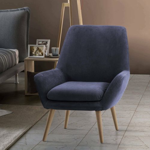 Poltrona in poliestere con braccioli blu - Anido