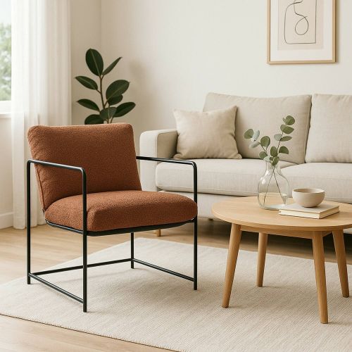 Poltrona Marrone Braccioli Peso Supportato 120 kg 61x67x75h cm, Materiale Struttura in Metallo - Appare