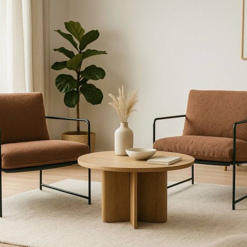 Poltrona Marrone set da 2 Braccioli 61x67x75h cm, Peso Supportato 120 kg - Appare