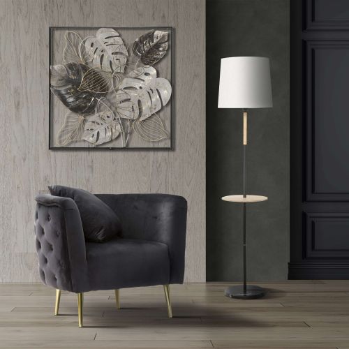 Poltrona Nero oro Rivestimento in Velluto Braccioli 76x74x71h cm, Materiale Struttura in Metallo - StIves