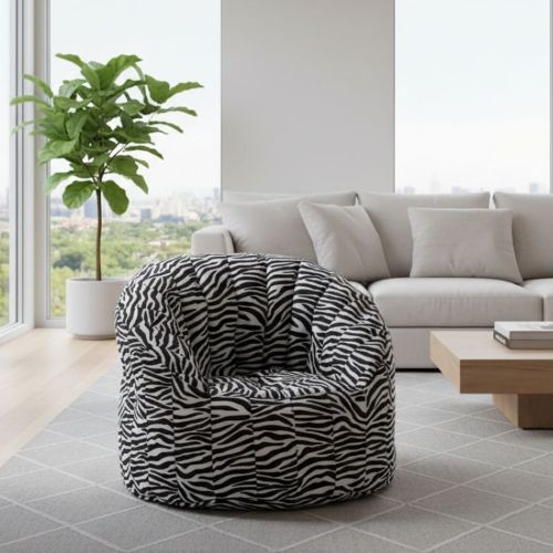 Poltrona pouf in tessuto zebrata - Zante