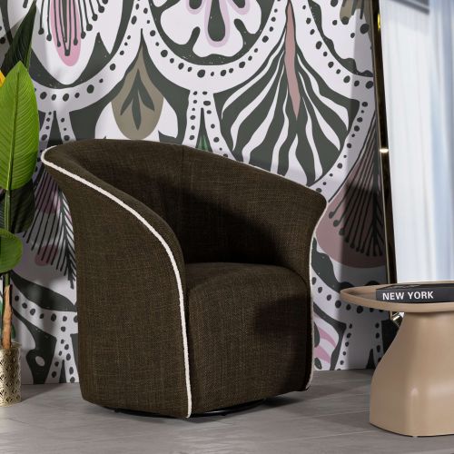 Poltrona Verde Bianco Base Girevole Braccioli 84x66x80h cm, Materiale Struttura in Metallo - Toamas