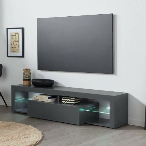 Porta TV antracite 160x40x35h cm in legno - Ivy