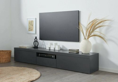Porta TV antracite 220x40x35h cm 3 ante - Annett