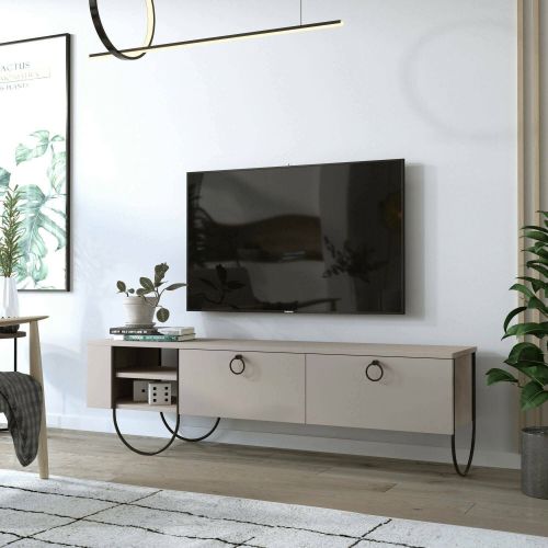 Porta TV beige 150x36x44h cm in legno - Adige
