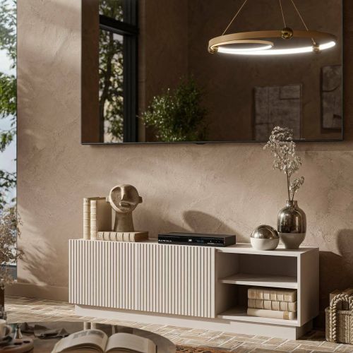 Porta TV beige 150x40x48h cm 2 ante - Finita