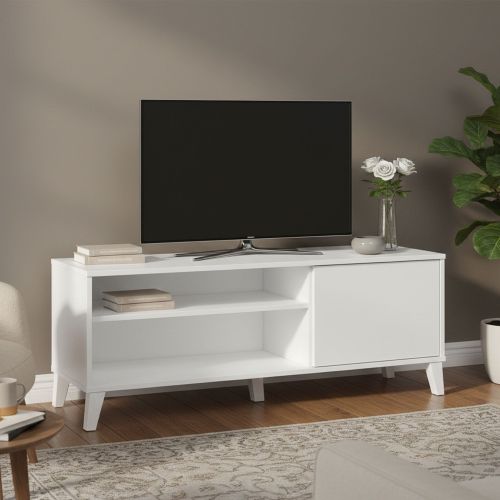 Porta TV bianco 135x40x50h cm in legno - Viring