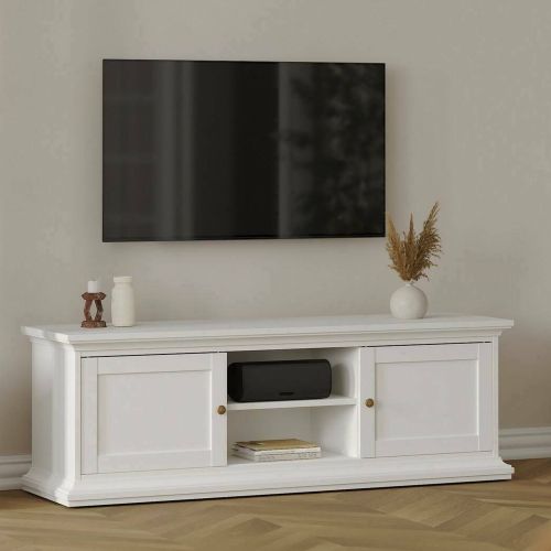Porta TV bianco 149x41x50h cm 2 ante - Ziba