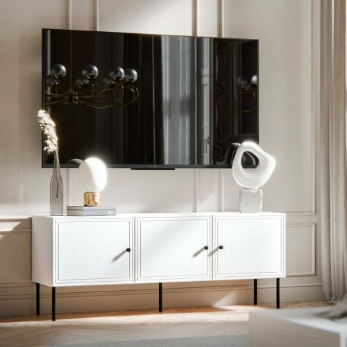 Porta TV bianco 151x40x60h cm 3 ante - Sarzana