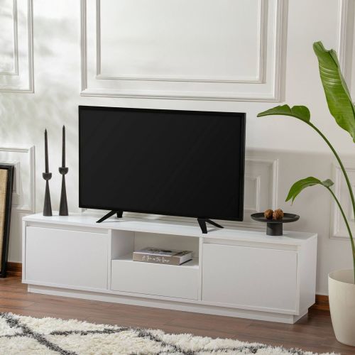 Porta TV bianco 160x29x42h cm 3 ante - Morrigan