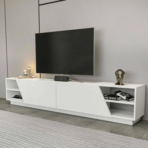 Porta TV bianco 240x37x47h cm 2 ante - Apat
