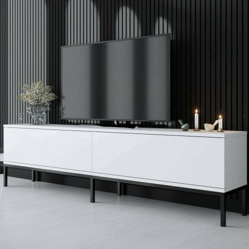 Porta TV bianco e nero 180x30x47h cm modulabile - Espero
