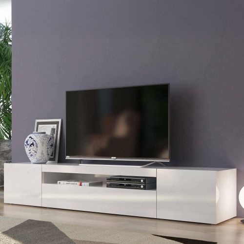 Porta TV bianco lucido 200x40x37h cm 3 ante - Amore