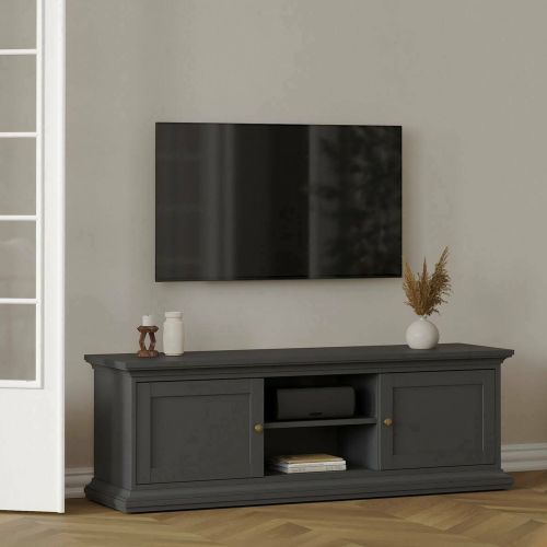Porta TV grigio 149x41x50h cm 2 ante - Ziba