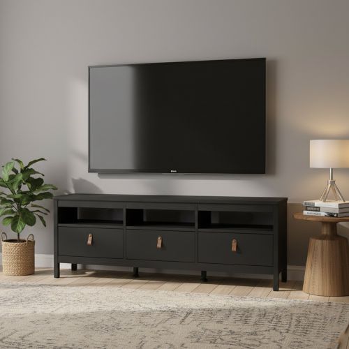 Porta TV nero 151x38x54h cm in legno - Astana