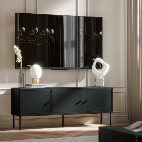 Porta TV nero 151x40x60h cm 3 ante - Sarzana