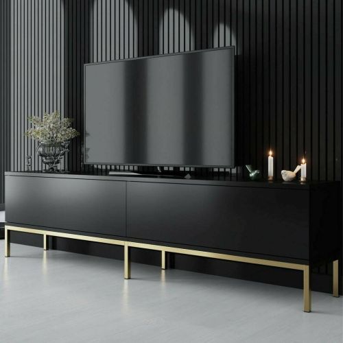 Porta TV nero e oro 180x30x47h cm modulabile - Espero