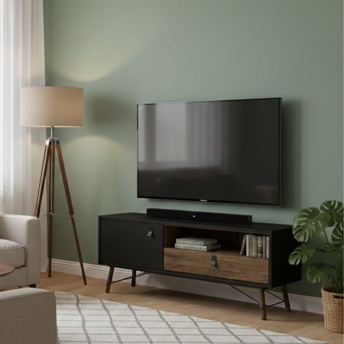 Porta TV nero,noce 150x40x59h cm in legno - Antoine