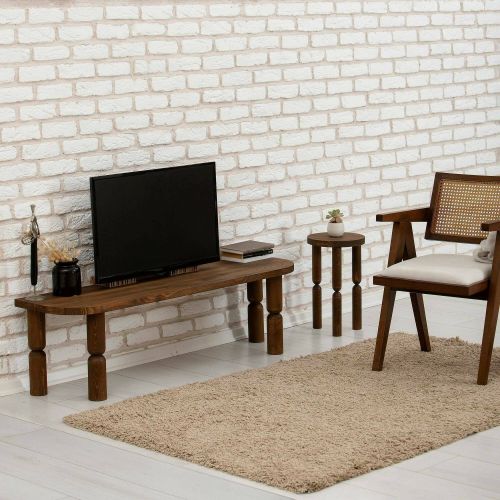 Porta TV noce 140x35x40h cm in legno - Fengshen