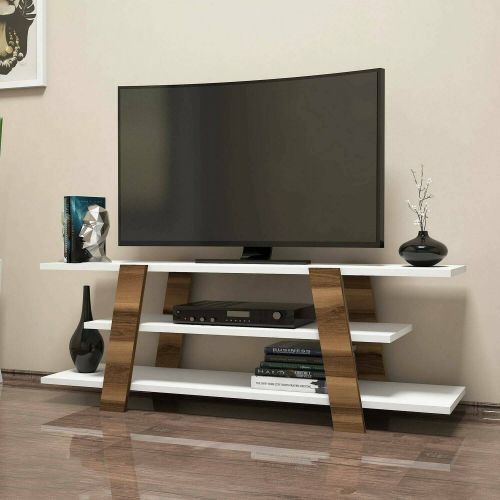 Porta TV noce e bianco 120x33x42h cm in legno - Bellagio