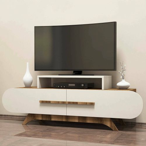 Porta TV noce e crema 145x36x49h cm 2 ante - Nesatm