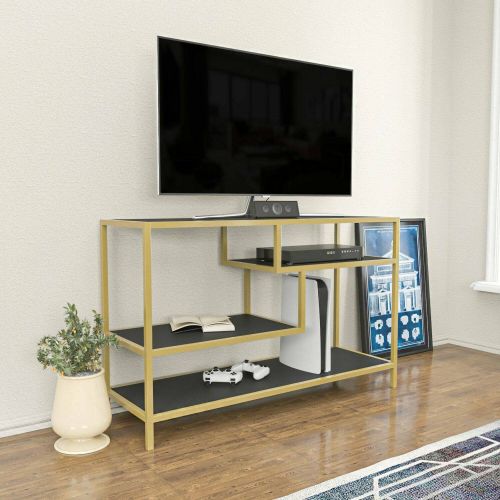 Porta TV oro e antracite 120x39x75h cm in legno - Ivette