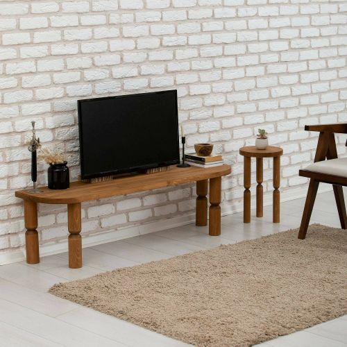 Porta TV quercia 140x35x40h cm in legno - Fengshen