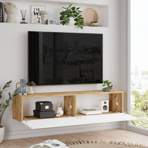 Porta TV quercia e bianco 140x31x29h cm 2 ante - Principi