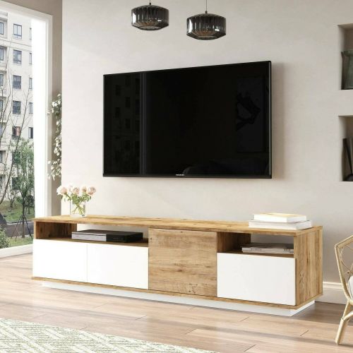Porta TV quercia e bianco 180x44x44h cm 3 ante - Axi