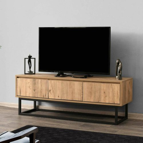 Porta TV quercia e nero 140x40x50h cm in legno - Ignazia