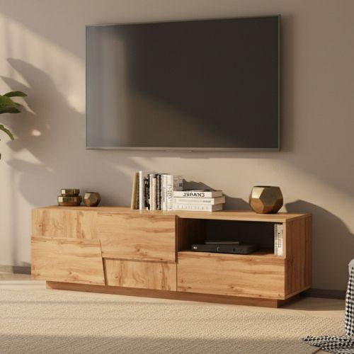 Porta TV rovere 150x44x46h cm 2 ante e 1 cassetto - Cecia