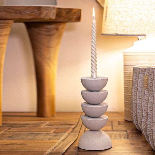 Portacandela Bianco Crema Sfumatura Colore Struttura Crema, - Faratite