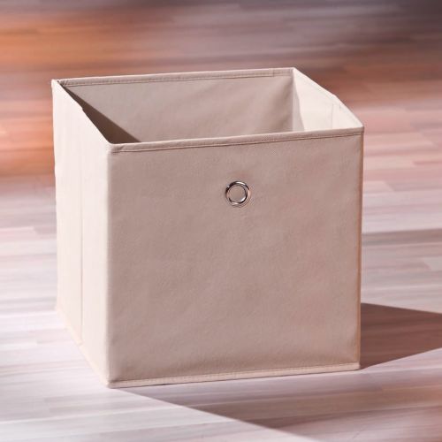 Portaoggetti pieghevole in polipropilene, color beige, cm 32x32x31