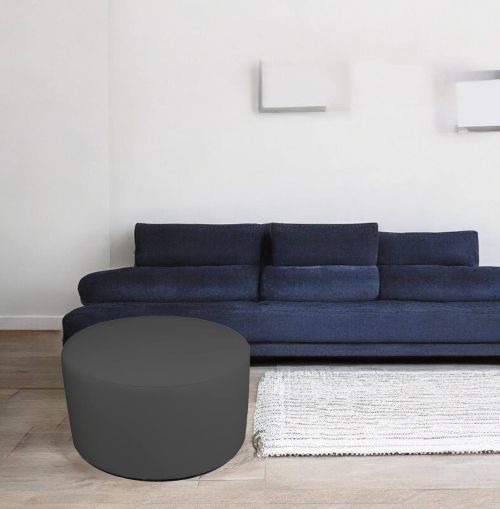 Pouf Abanera, Poltrona multiuso, Poltroncina sacco, Pouf poggiapiedi, Made in Italy, 79x79 h42 cm, Grigio scuro