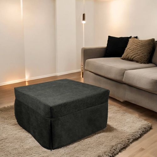 Pouf Abbis, Poltrona multiuso, Poltroncina sacco, Pouf letto, Made in Italy, 78x78 h45 cm, Grigio