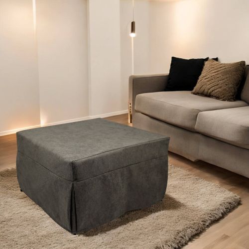 Pouf Abbis, Poltrona multiuso, Poltroncina sacco, Pouf letto, Made in Italy, 78x78 h45 cm, Marrone
