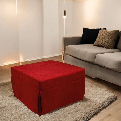 Pouf Abbis, Poltrona multiuso, Poltroncina sacco, Pouf letto, Made in Italy, 78x78 h45 cm, Rosso