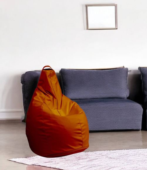 Pouf Abdog, Poltrona multiuso, Poltroncina sacco, Pouf poggiapiedi, Made in Italy, 90x90 h120 cm, Arancione