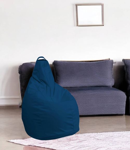 Pouf Abdog, Poltrona multiuso, Poltroncina sacco, Pouf poggiapiedi, Made in Italy, 90x90 h120 cm, Blu