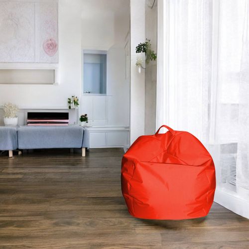 Pouf Abe, Poltrona multiuso, Poltroncina sacco, Pouf poggiapiedi, Made in Italy, 65x65 h50 cm, Arancione